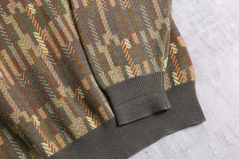 brown base geometry design knit