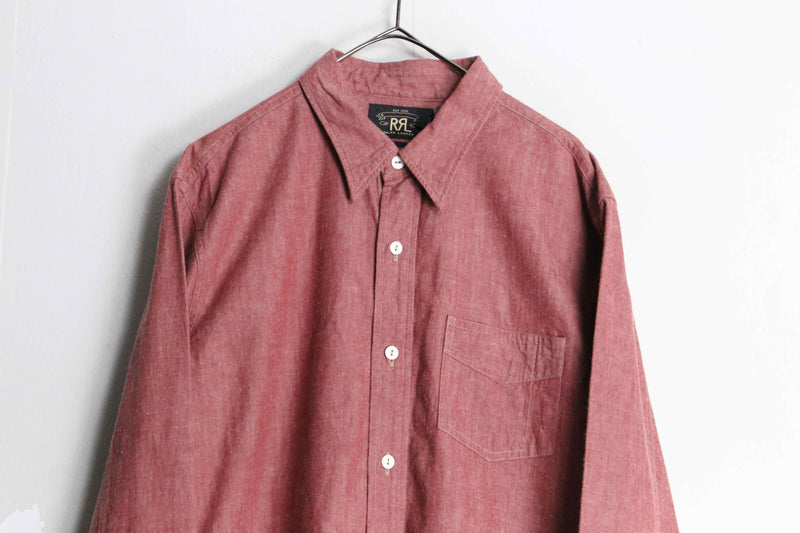 "RRL" pink cotton chambray shirt