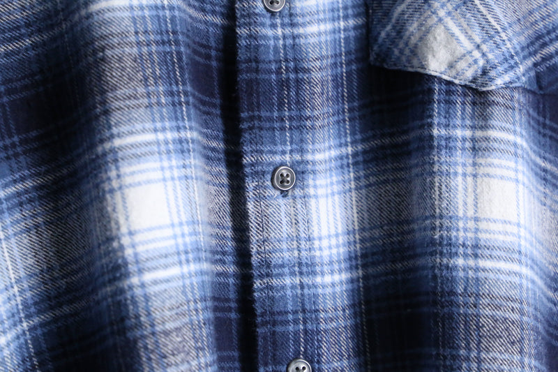 winter color ombre check shirt