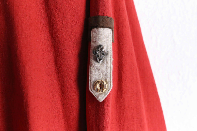 red naturally derived tyrolean shirt