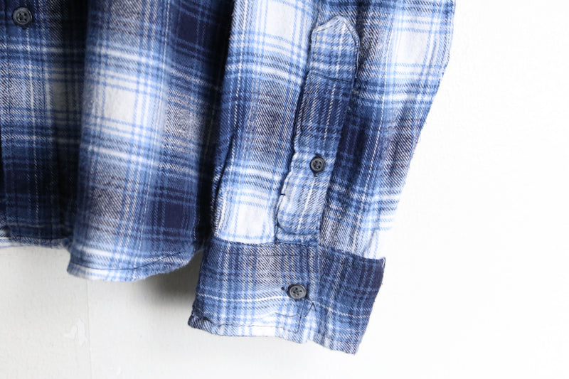 winter color ombre check shirt