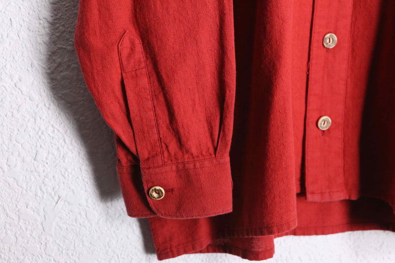red naturally derived tyrolean shirt