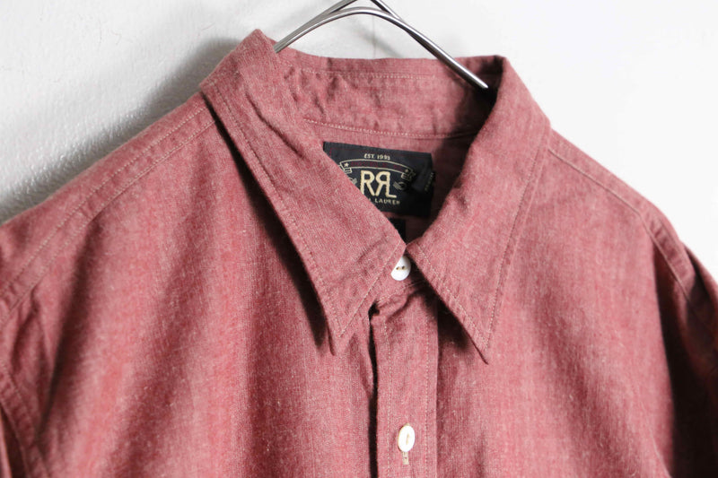 "RRL" pink cotton chambray shirt