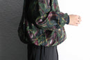deep green abstract silk blouson