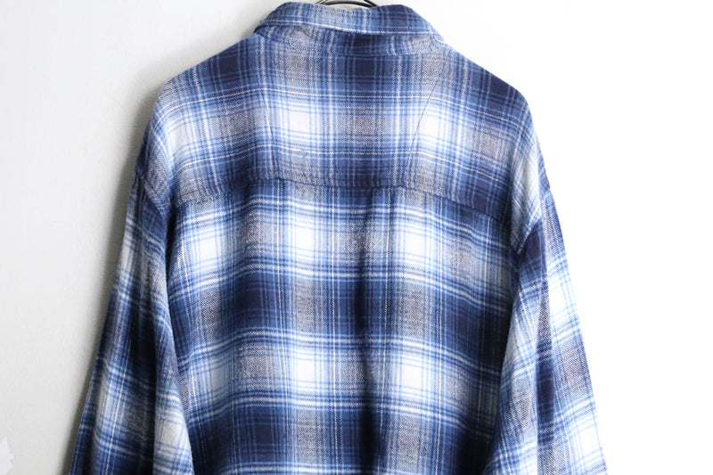 winter color ombre check shirt