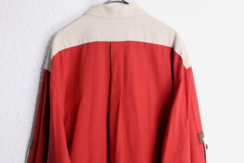 red naturally derived tyrolean shirt