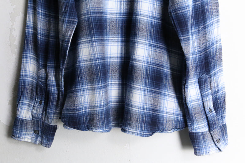 winter color ombre check shirt