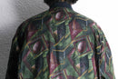 deep green abstract silk blouson