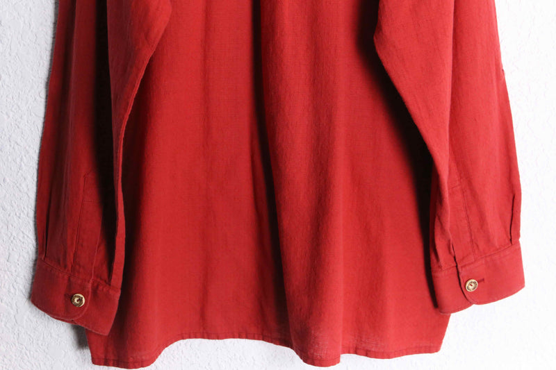 red naturally derived tyrolean shirt