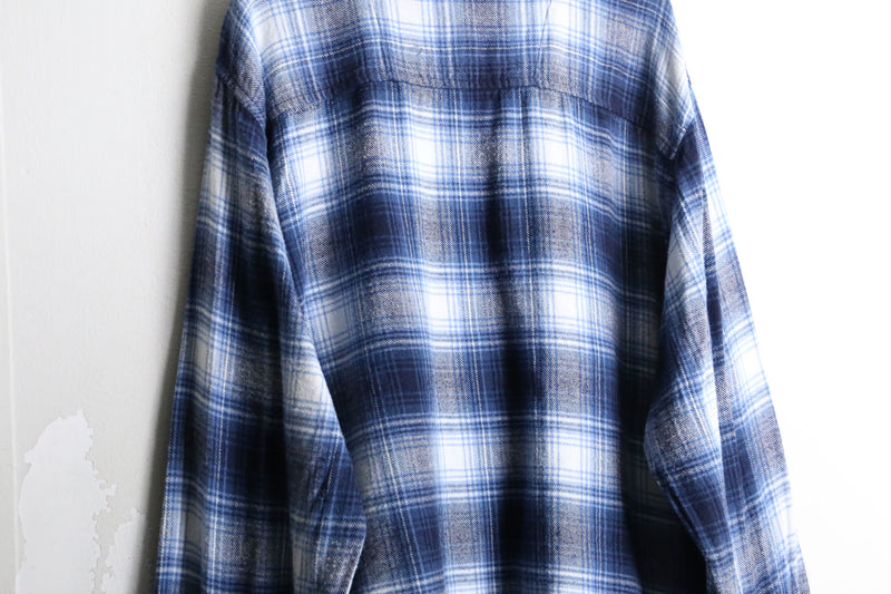 winter color ombre check shirt