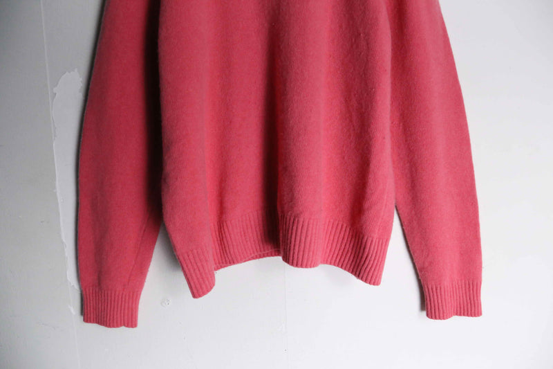 "Burberry" pink orange color half zip knit