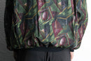 deep green abstract silk blouson