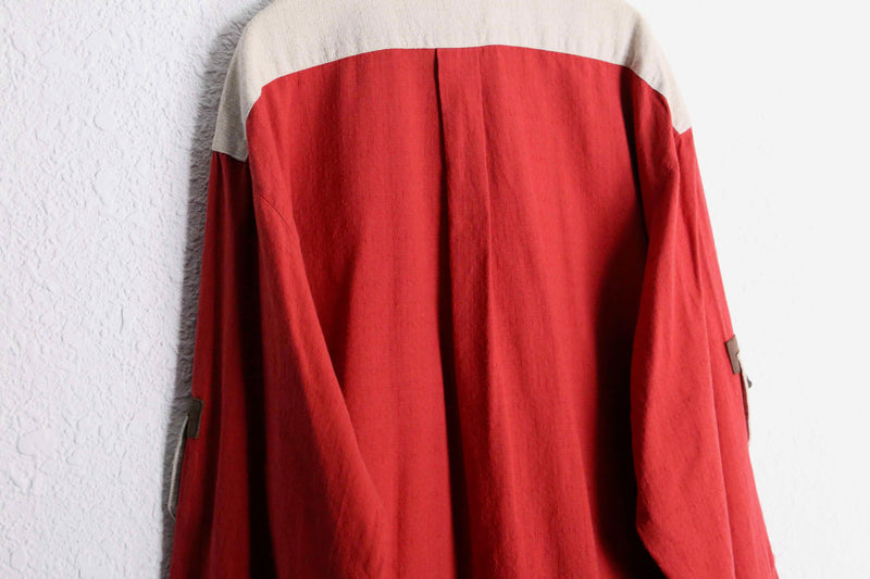 red naturally derived tyrolean shirt