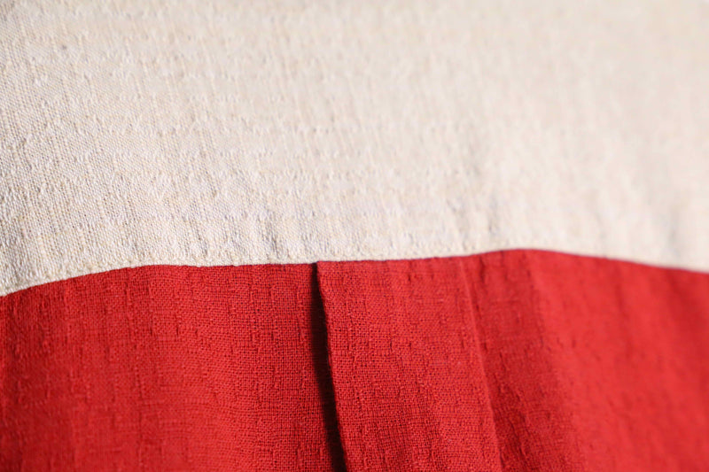 red naturally derived tyrolean shirt