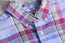 pastel madras check linen shirt
