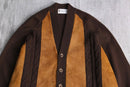 60~70’s leather switch design knit cardigan