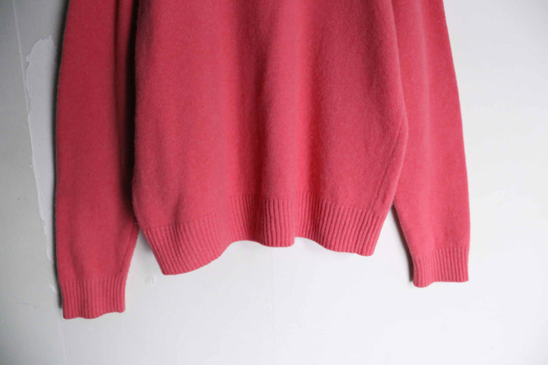 "Burberry" pink orange color half zip knit