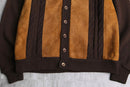60~70’s leather switch design knit cardigan