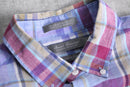 pastel madras check linen shirt