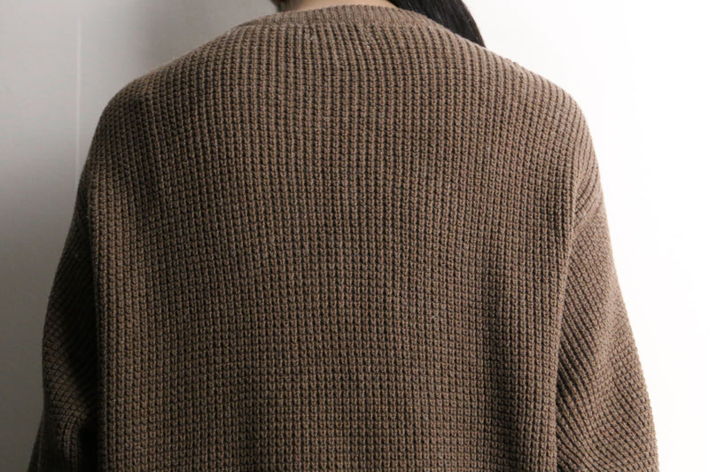 "L.L.BEAN" brown thermal henley neck