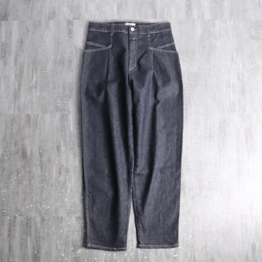 “CLOSED” dark indigo wide tapered denim trousers