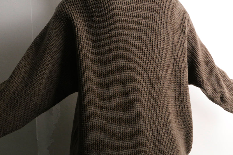 "L.L.BEAN" brown thermal henley neck