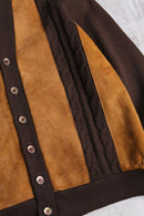 60~70’s leather switch design knit cardigan