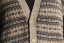 dark beige fair isle knit cardigan