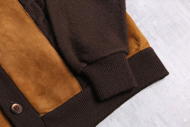 60~70’s leather switch design knit cardigan