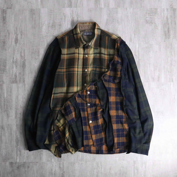 "Re:make" patchwork check docking  shirt