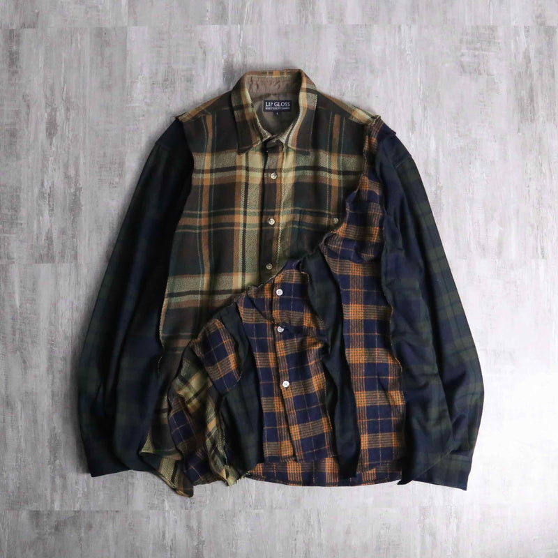 "Re:make" patchwork check docking  shirt