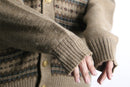 dark beige fair isle knit cardigan