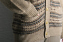 dark beige fair isle knit cardigan