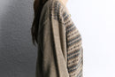 dark beige fair isle knit cardigan