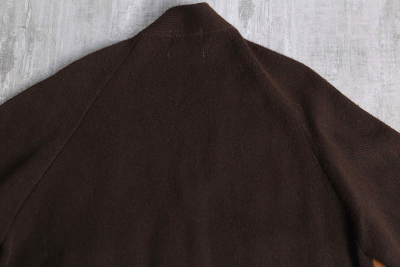 60~70’s leather switch design knit cardigan