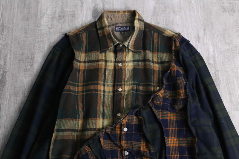 "Re:make" patchwork check docking  shirt