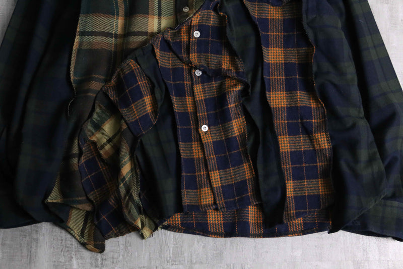 "Re:make" patchwork check docking  shirt