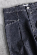 “CLOSED” dark indigo wide tapered denim trousers