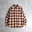 ombre check cotton light flannel shirt