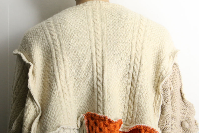 "Re:make" asymmetry patchwork fisherman knit