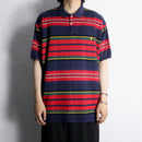”POLO by RL” multi color horizontal stripe s/s polo shirt