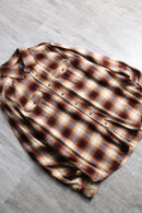 ombre check cotton light flannel shirt