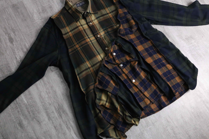 "Re:make" patchwork check docking  shirt
