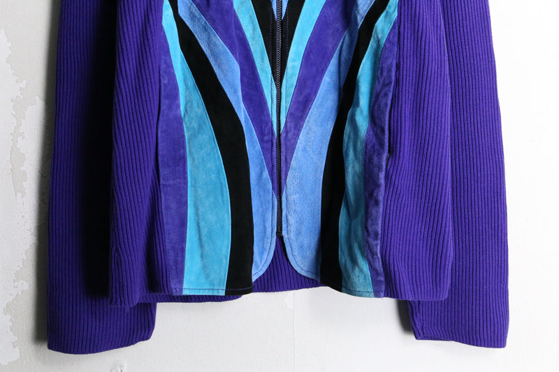 "Bob Mackie" purple leather switch design drivers jacket