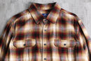 ombre check cotton light flannel shirt