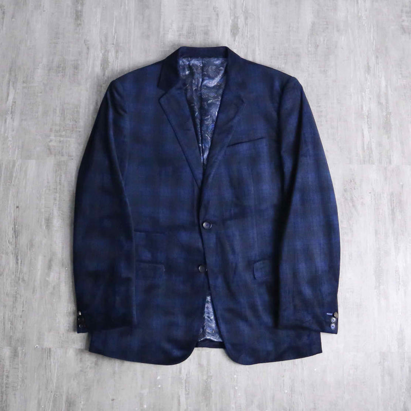 poly rayon velour check tailored jacket