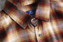 ombre check cotton light flannel shirt