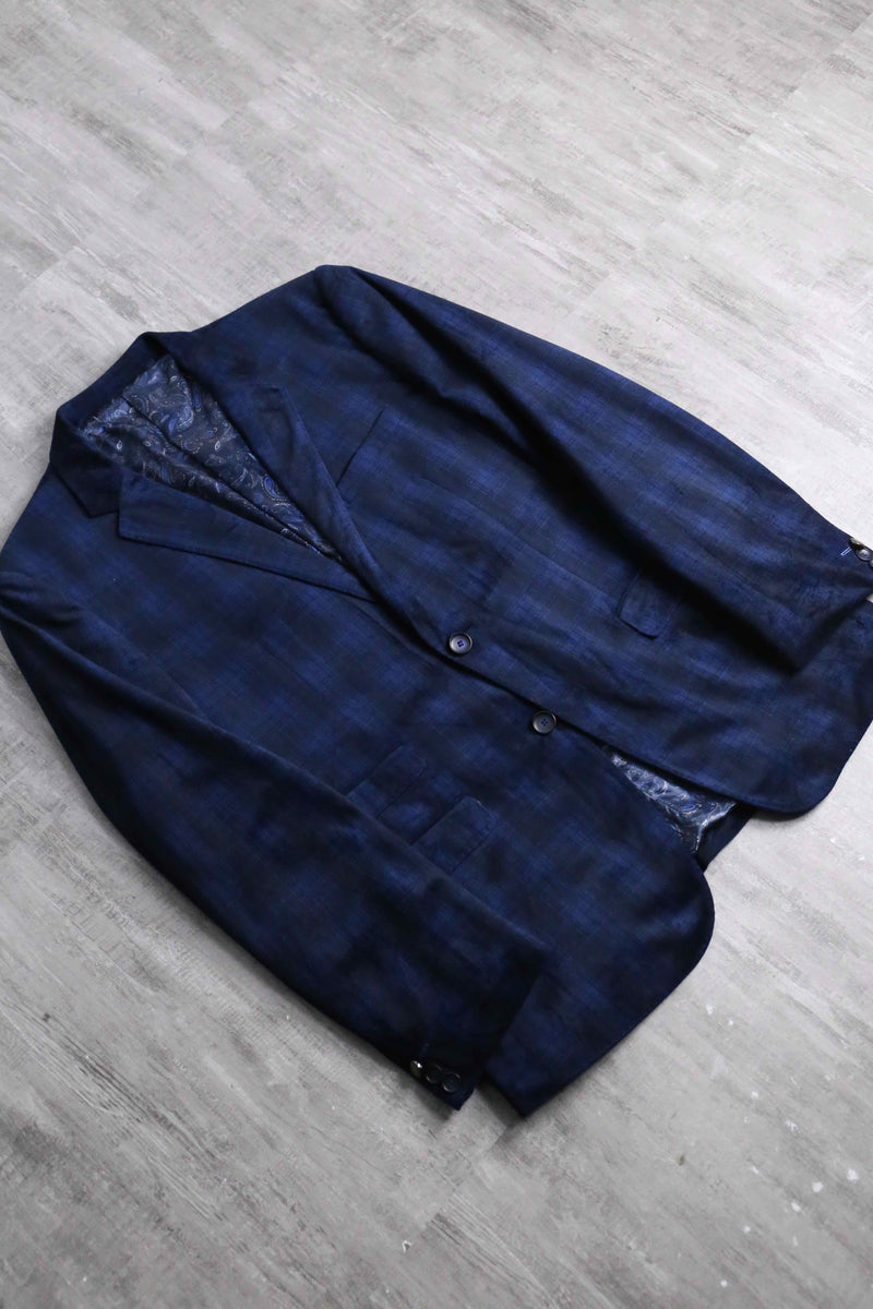 poly rayon velour check tailored jacket