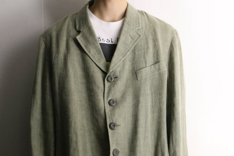 light green color linen  shirt jacket