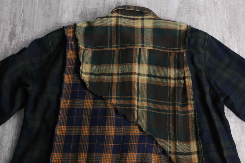"Re:make" patchwork check docking  shirt